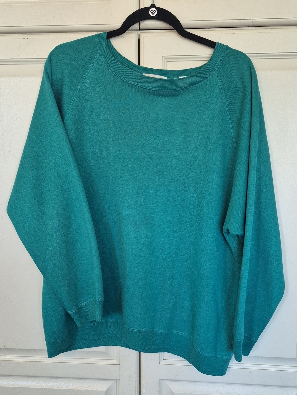 VTG Relaxed Teal Crewneck Sweater for Women Cypress Creek